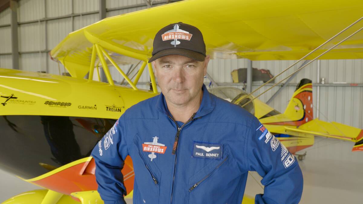 High flyer: Hunter Valley stunt pilot Paul Bennet.