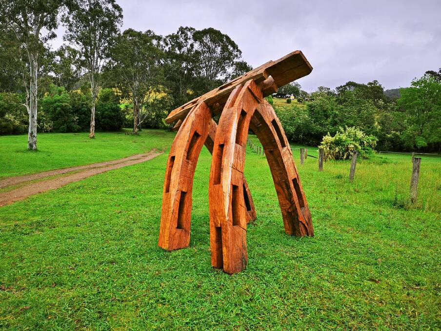 Last year's winner: Wollombi Valley Sculpture Festival's 2020 First Prize sculpture, 'Tongue and Groove' by Stephen King.