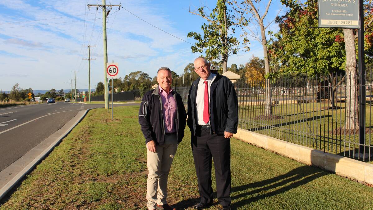 ELECTION PLEDGE: Hunter MP Joel Fitzgibbon with Cessnock City mayor Bob Pynsent at the announcement on Friday. Picture: Supplied