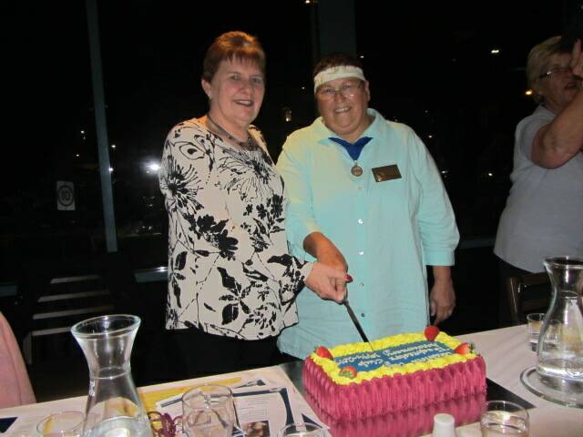 BIRTHDAY BASH: Cessnock City Toastmaster's inaugural president Sue Crosdale with current president Anna van Netten at the 25th anniversary dinner.