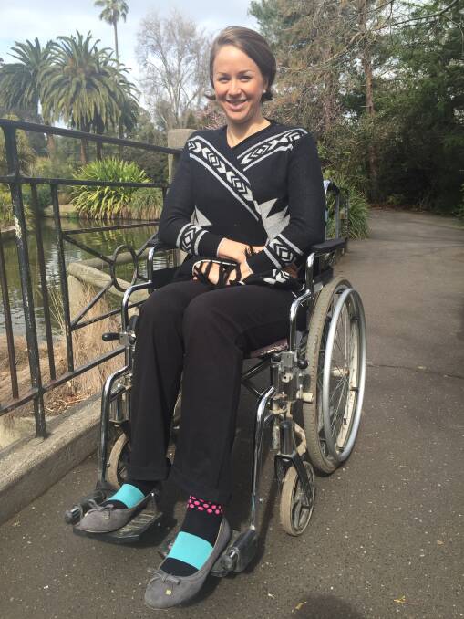 Journey: Jennifer Short spent three weeks in a wheelchair and used a walking stick after her injury.
