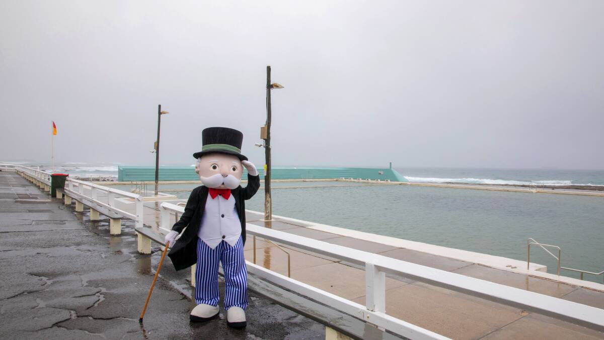 LOCATION: The Monopoly man at Newcastle Baths, which could be included as a spot on the board game.
