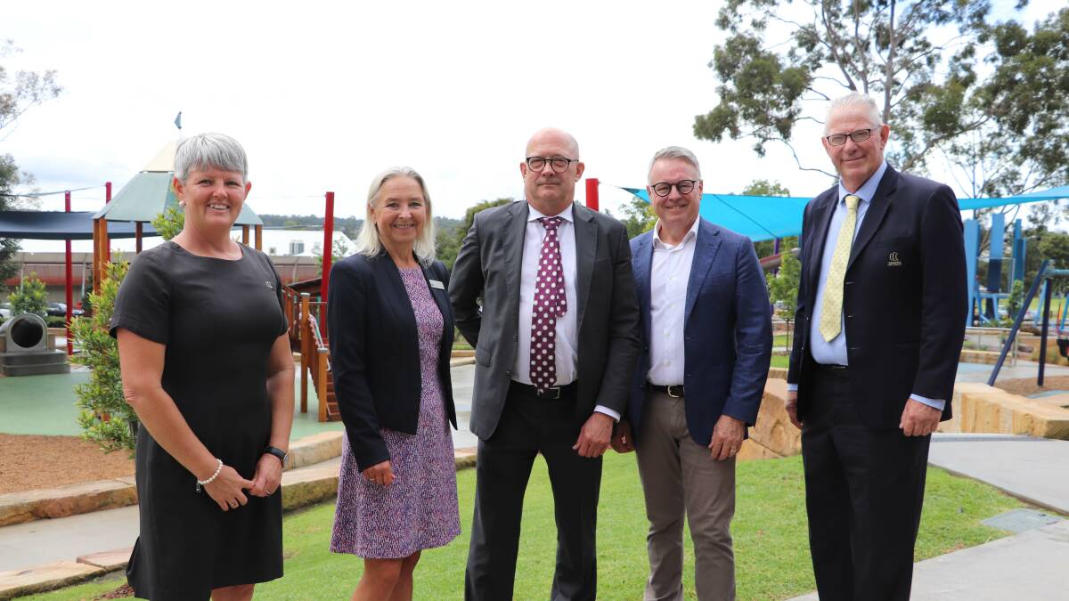 OPEN: Open space and community facilities manager Nicole Benson, general manager Lotta Jackson, Trevor Khan MLC, Hunter MP Joel Fitzgibbon and mayor Bob Pynsent.