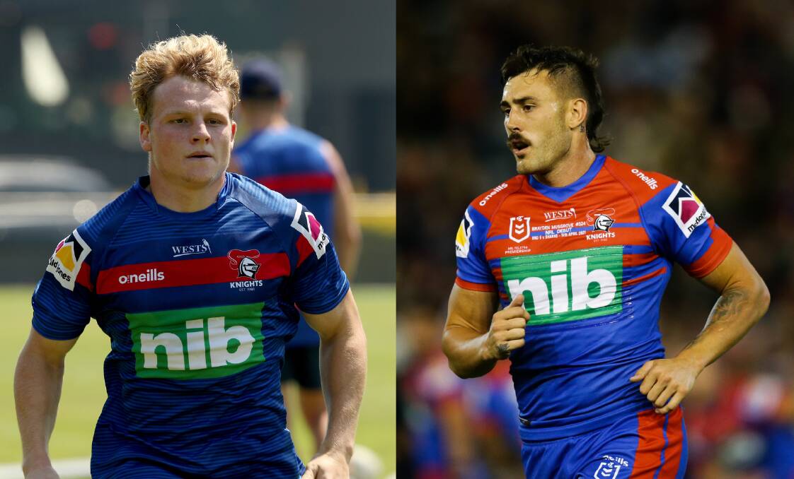 Former Newcastle Knights Luke Huth (left) and Cessnock junior Brayden Musgrove have signed for the Goannas in 2023. 