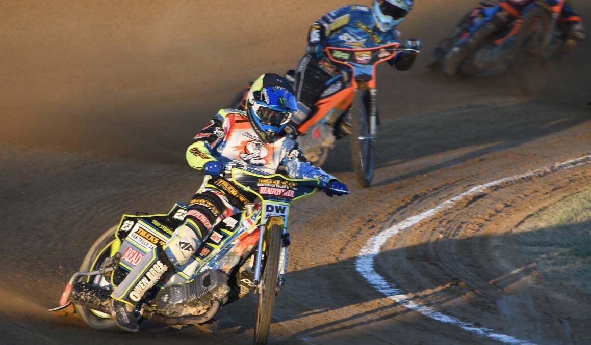 CHAMPION: Chris Holder went through the night undefeated to claim the Jason Crump Classic Cup at Kurri Kurri Speedway Club on Boxing Day. Picture: Michael Hartshorn