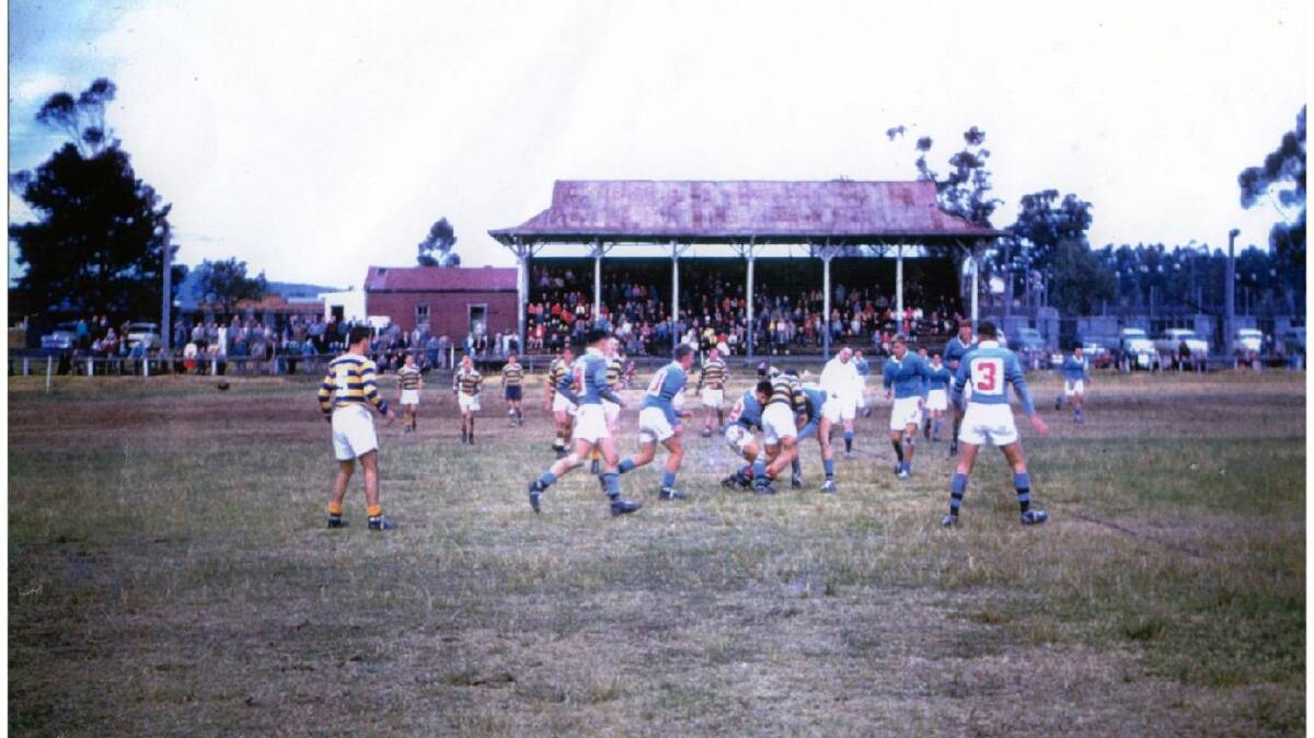 HISTORIC VIEW: A 1959 image of Kurri Kurri under-19s playing Muswellbrook in front of the old grand stand will form the basis of the mural.