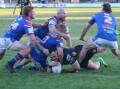 BIG SCORE: Jayden Young crosses for a try in the Goannas 50-0 win against Kurri Kurri. Picture: Fiona Wallace