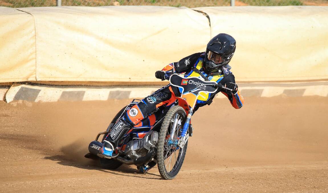 Cowra's Maurice Brown is one of the favourites for the 2022 NSW Under-21 Speedway title at Kurri Kurri on Saturday night. Picture by Steven Bloomfield Photography.