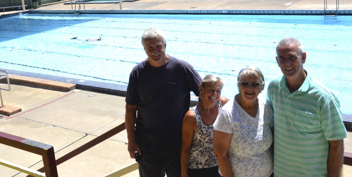 HOPEFUL: Cessnock Pool Users Group members Phil Murray, Diane Partridge, Pat McCarthy and Dennis Moore say a 51-metre indoor pool should remain a priority for Cessnock's new aquatic centre. Picture: Krystal Sellars