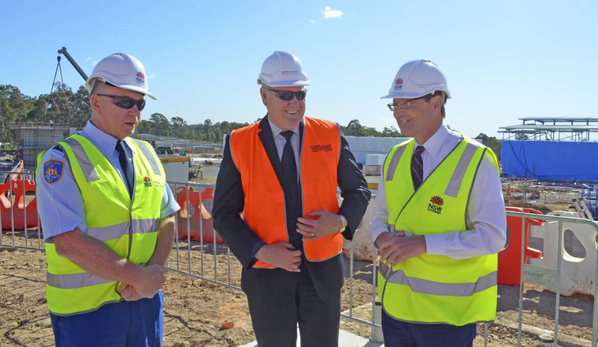 BIG PROJECT: Corrective Services NSW northern custodial operations director Glen Scholes, Cessnock City Council general manager Stephen Glen and Parliamentary Secretary for the Hunter Scot MacDonald at Cessnock Correctional Centre on Monday.
