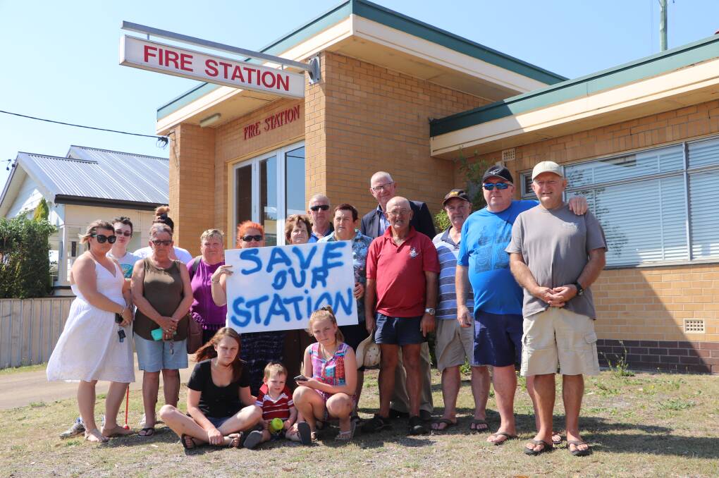 COMMUNITY FACILITY: Cessnock mayor Bob Pynsent and Cr Anne Sander with concerned residents at Weston Fire Station in October last year, when the council voted to ask the NSW Government to keep the station open.