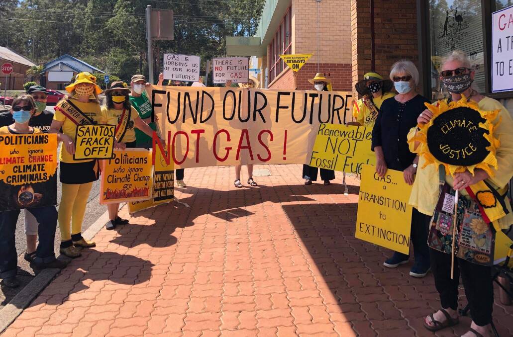 UPSET: The Knitting Nannas Hunter Loop joined Coalfields for Climate Action's protest outside Hunter MP Joel Fitzgibbon's office on Friday. Picture: supplied