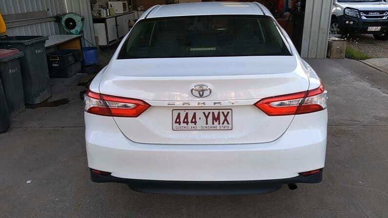 VEHICLE OF INTEREST: Police believe the pair may be travelling in a white Toyota Camry with QLD registration plates 444-YMX.