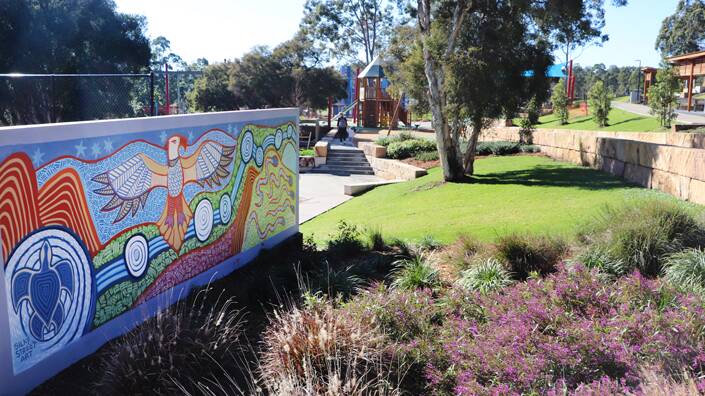 PUBLIC ART: A commissioned mural by Silky Street Art at Bridges Hill Park.