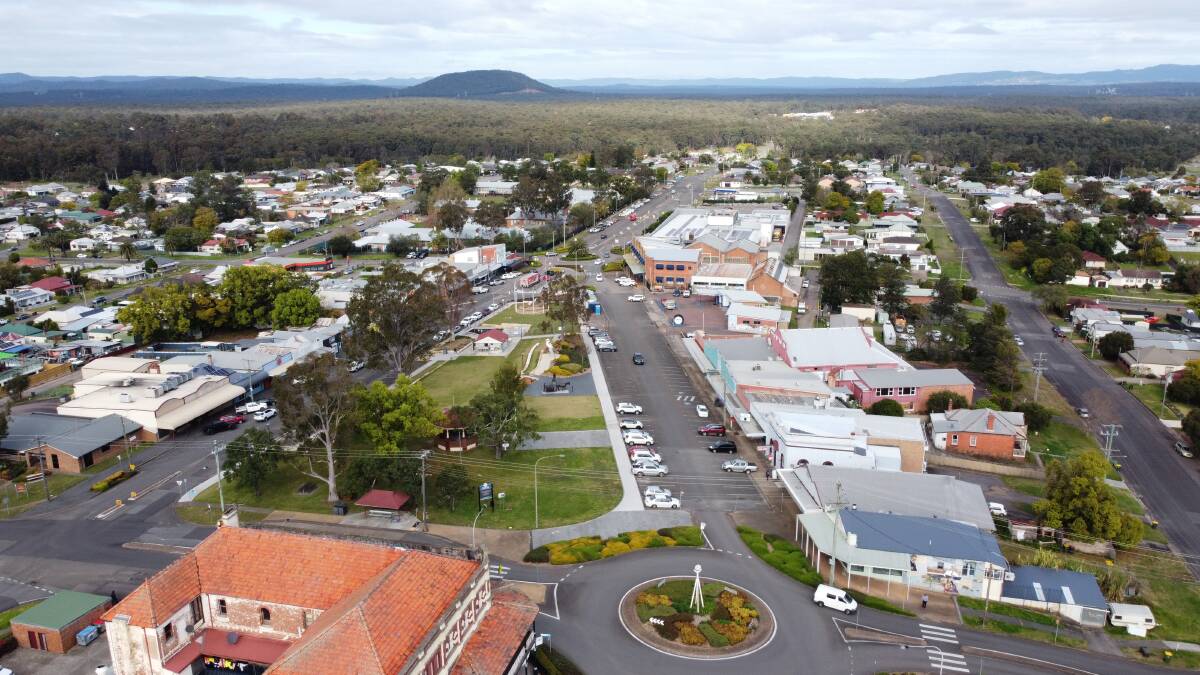 An aerial view of the Kurri Kurri CBD, where an upgrade project will get under way on September 19. Picture supplied.