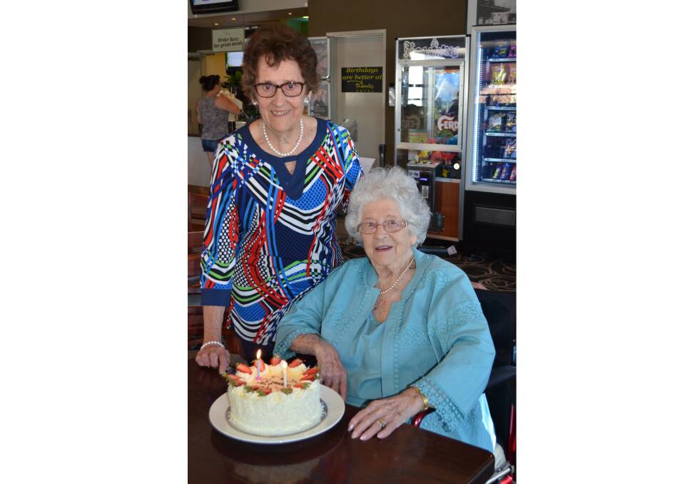 SPECIAL DAY: Lilian Cartwright (right), who turned 100 on April 16, shares a birthday with her daughter Margaret Lawrence, 75. Picture: Krystal Sellars