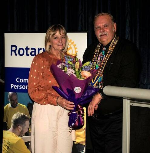 CHANGEOVER: Cessnock Rotary Club's outgoing president Vicki Steep and new president George Koncz.