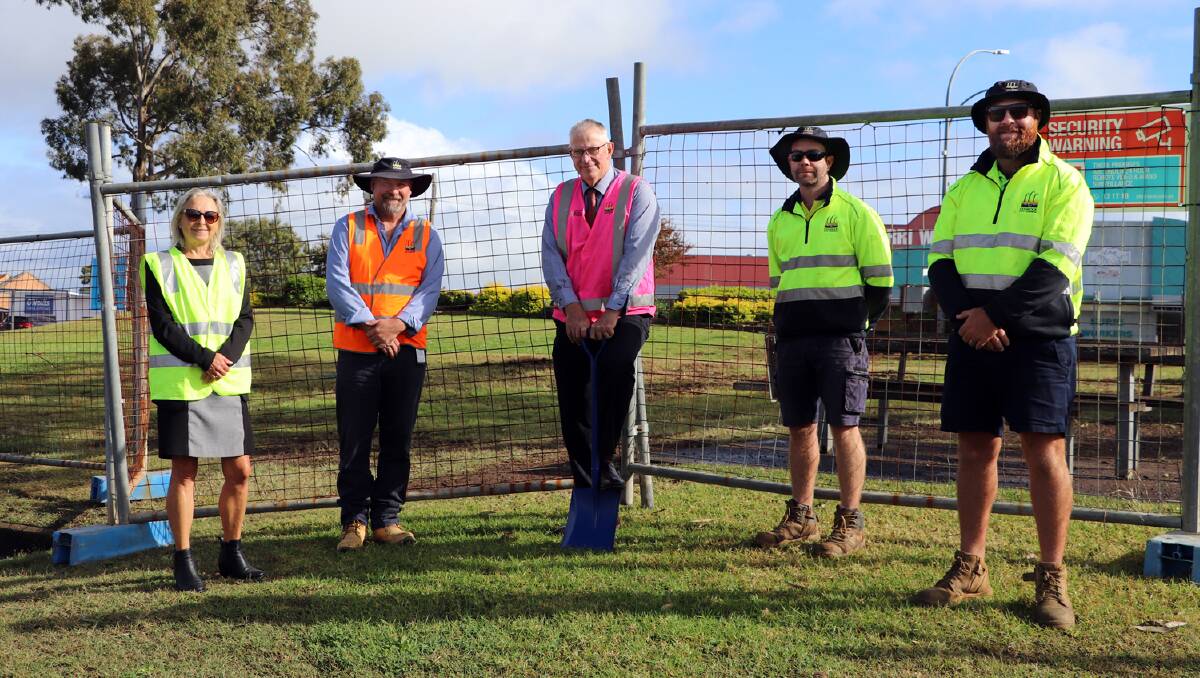 REFRESH: Mayor Bob Pynsent and Cessnock City Council staff at the site of the upgrade at Col Brown Rotary Park, Kurri Kurri.