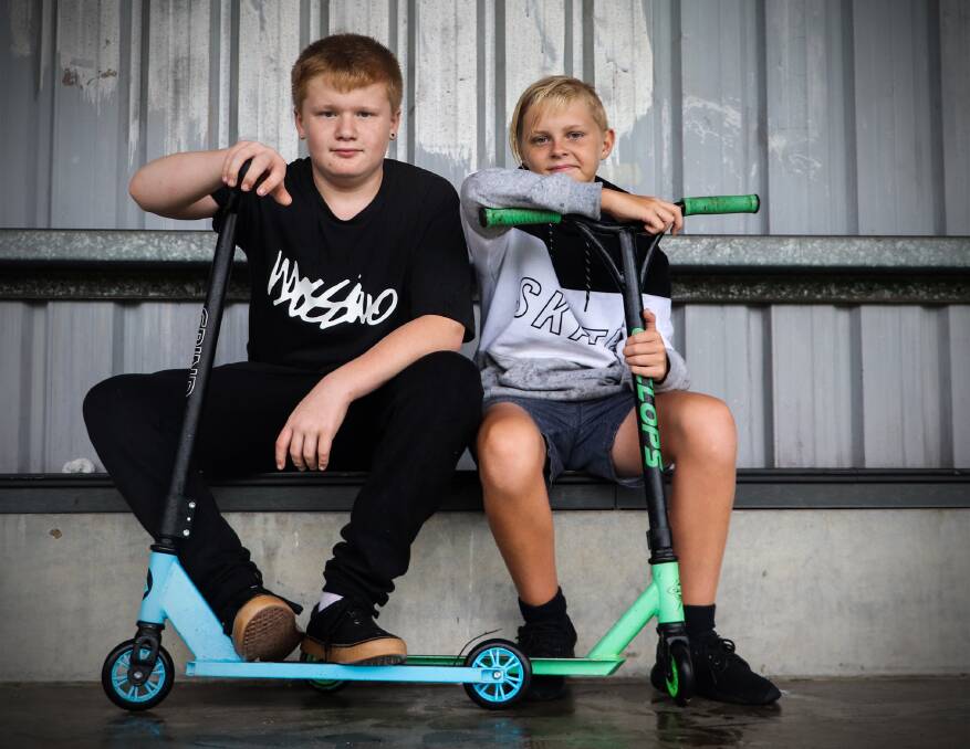 FUN: Cessnock Youth Week ambassadors Bailey and Barry are gearing up for the skate jam at Greta this Saturday.