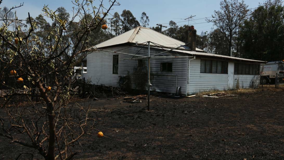 AFTERMATH: Damage to a vacant property at North Rothbury after the November 12 bushfire. Picture: Simone De Peak