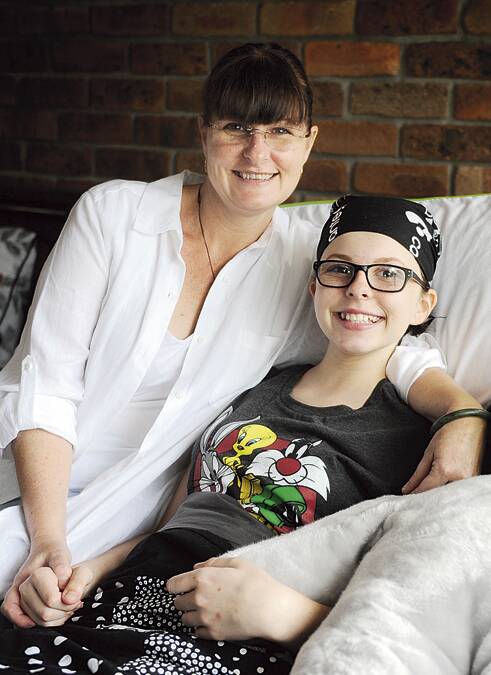 MEMORY: Hannah Rye with her mum Racheal in 2015, after Hannah was diagnosed with Ewing's sarcoma.