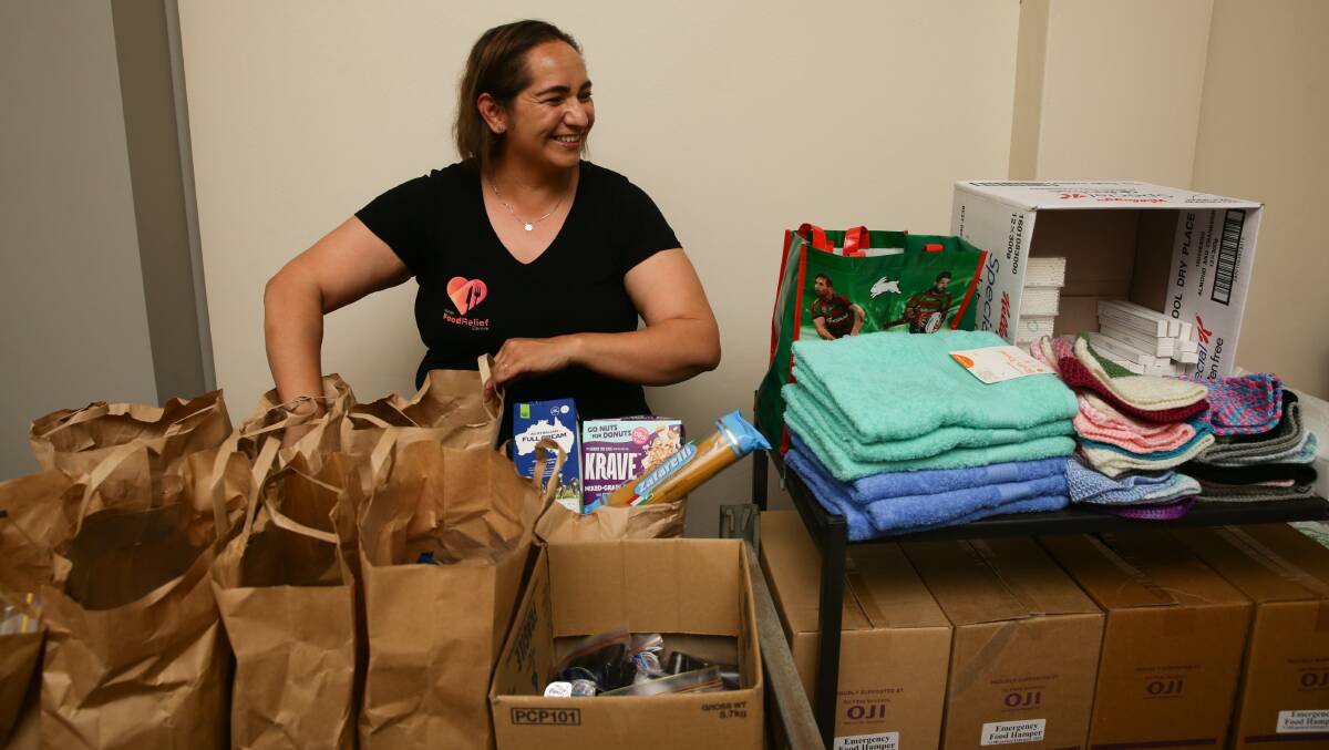 GENEROSITY: Hunter Food Relief Centre coordinator Georgina Grine with some of the items that have been donated. Picture: Jonathan Carroll