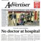 The front page of this week's Advertiser.