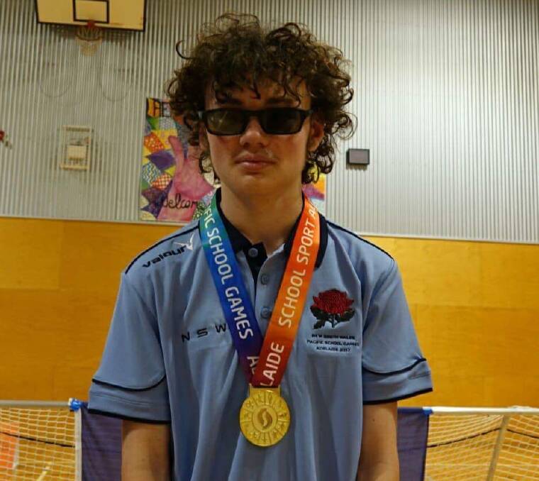 STAR: Tyson O'Neil with his gold medal from the Pacific School Games.
