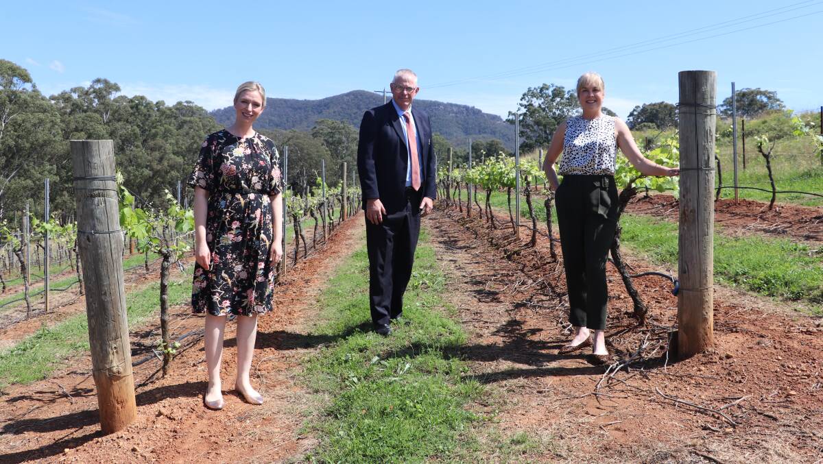 COLLABORATIVE APPROACH: Hunter Valley Wine and Tourism Association CEO Amy Cooper, Cessnock mayor Bob Pynsent and HVWTA president Christina Tulloch.