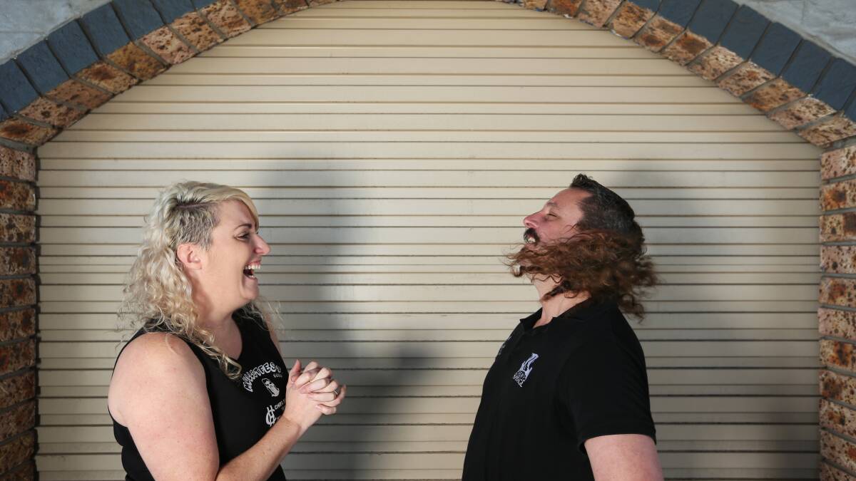 GLORIOUS: Laura Johnson and Joshua Hogg are taking part in Mullets for Mental Health. Picture: Simone de Peak