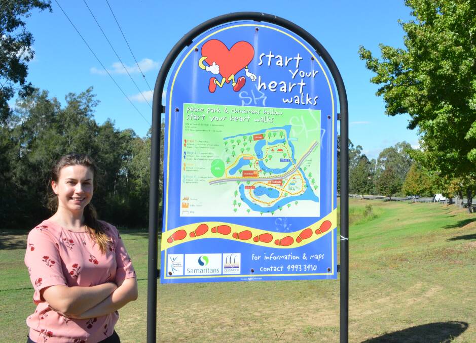 ALL WELCOME: Samaritans Coalfields Healthy Heartbeat coordinator Caitlin Bialek at Maybury Peace Park, Weston, where the Heart Week walk will take place on Sunday, April 29.