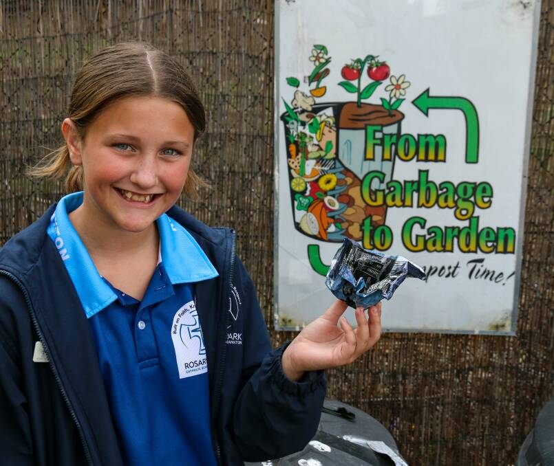 INNOVATOR: Rosary Park Catholic School Branxton student Madison O'Donnell has developed a variety of solutions to tackle the issue of plastic waste in the school community.