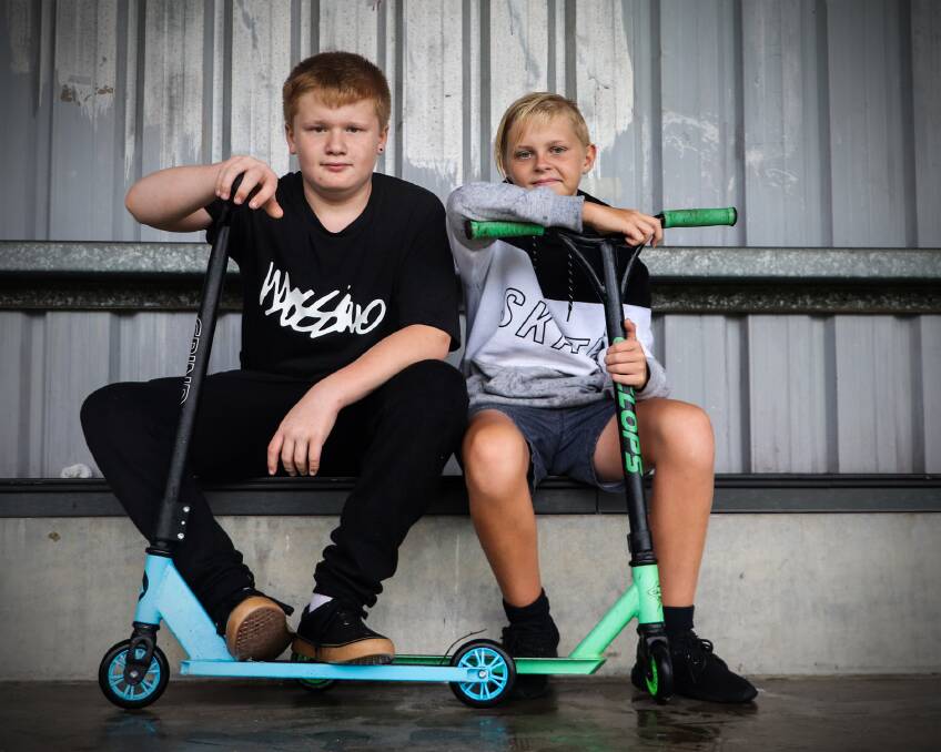 EXCITED: Cessnock Youth Week ambassadors Bailey and Barry are gearing up for the skate jam at Greta this Saturday.