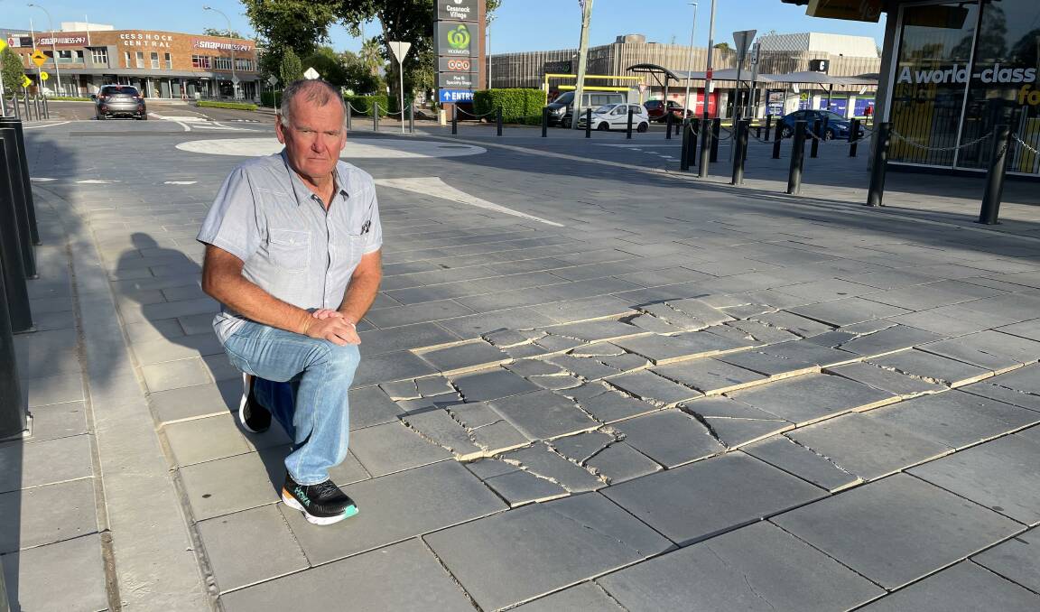'BAD LEGACY': Cessnock councillor Ian Olsen is requesting a report on the Cooper Street upgrade, which he calls a 'major failure'. Picture: Krystal Sellars