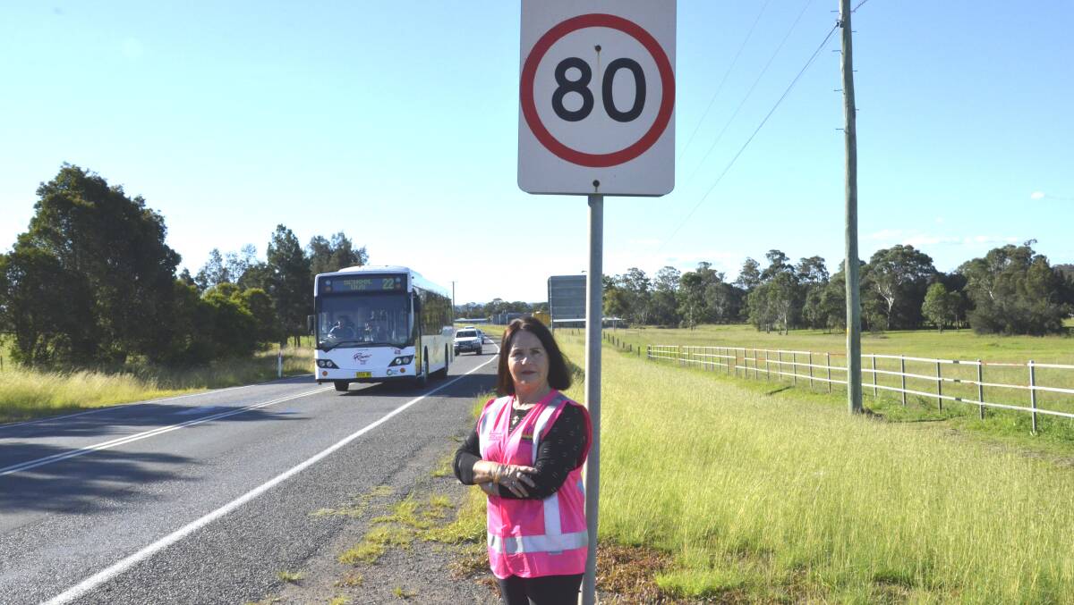 SAFETY CONCERNS: Cessnock councillor Di Fitzgibbon wants a school zone installed on Wine Country Drive, Nulkaba. Picture: Krystal Sellars