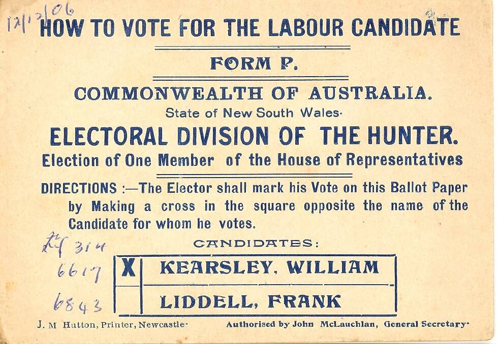 TILT: William Kearsley had an unsuccessful bid for a Federal seat in 1906, before being elected to the NSW Legislative Assembly in 1910.