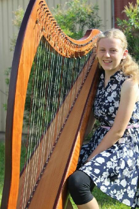 TALENTED: Young harpist Mollie Lennon is one of the talented musicians who will perform at Christ Church Mount Vincent's spring concert on September 8.