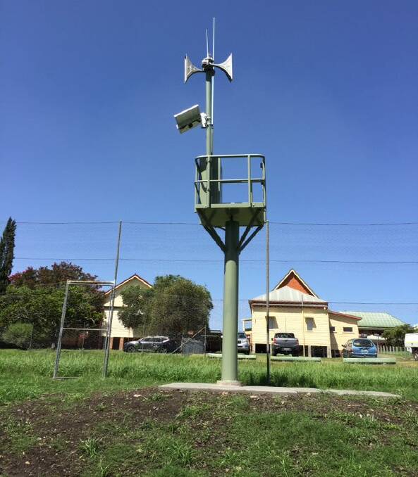 Flood warning systems - like this one in Dungog - are proposed to be installed at four locations across the Cessnock LGA. Picture by Dungog Shire Council.