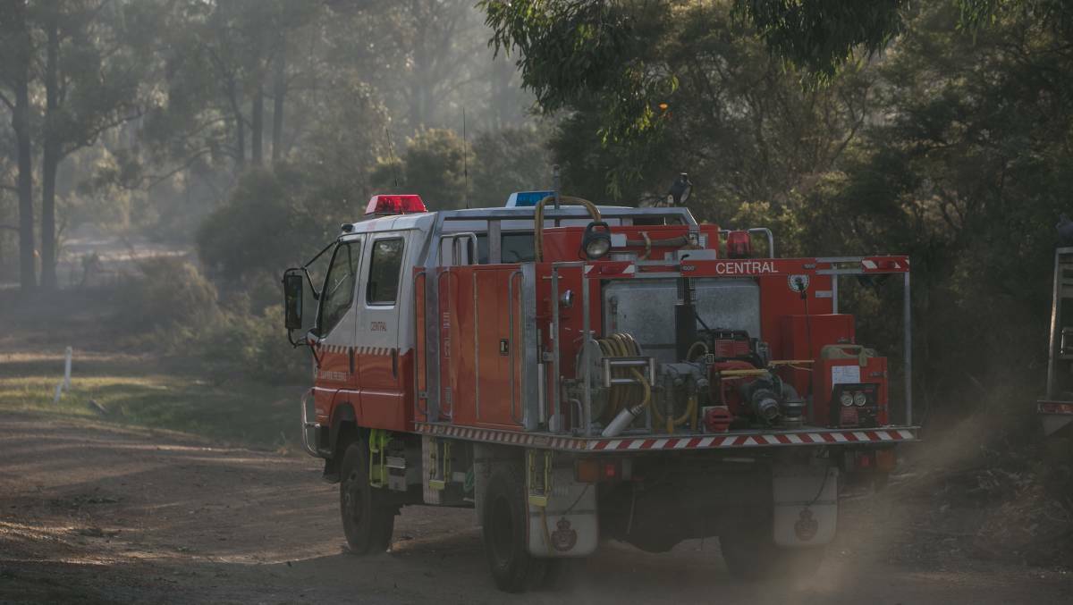 BUSY SEASON: A Central Rural Fire Brigade truck at the scene of a bushfire at Kearsley on October 26, 2019.