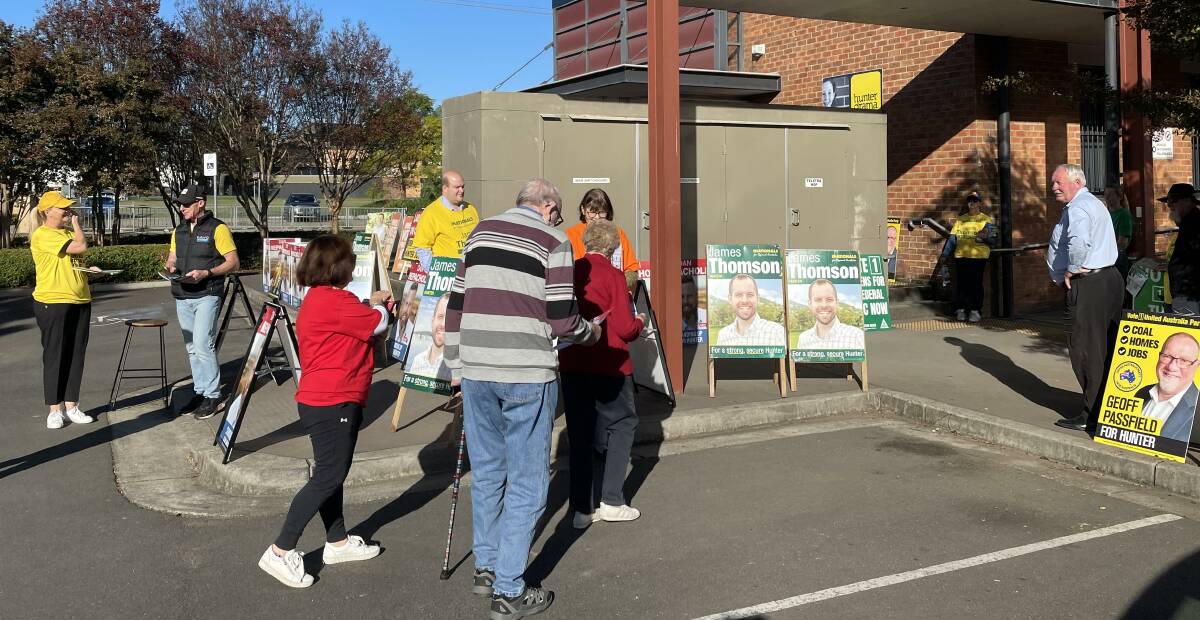 DEMOCRACY: Voters make their way into the early voting centre at Cessnock Performing Arts Centre on Tuesday morning. Picture: Krystal Sellars