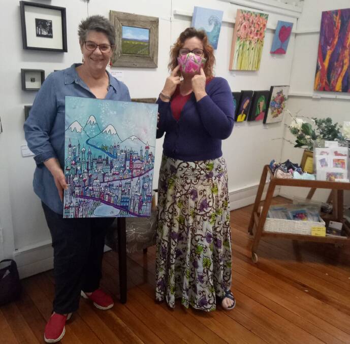 CREATIVE SPACE: Local artists Valerie Maude and Suzanne Schroder at the Little Wild Shop and Gallery's opening weekend.