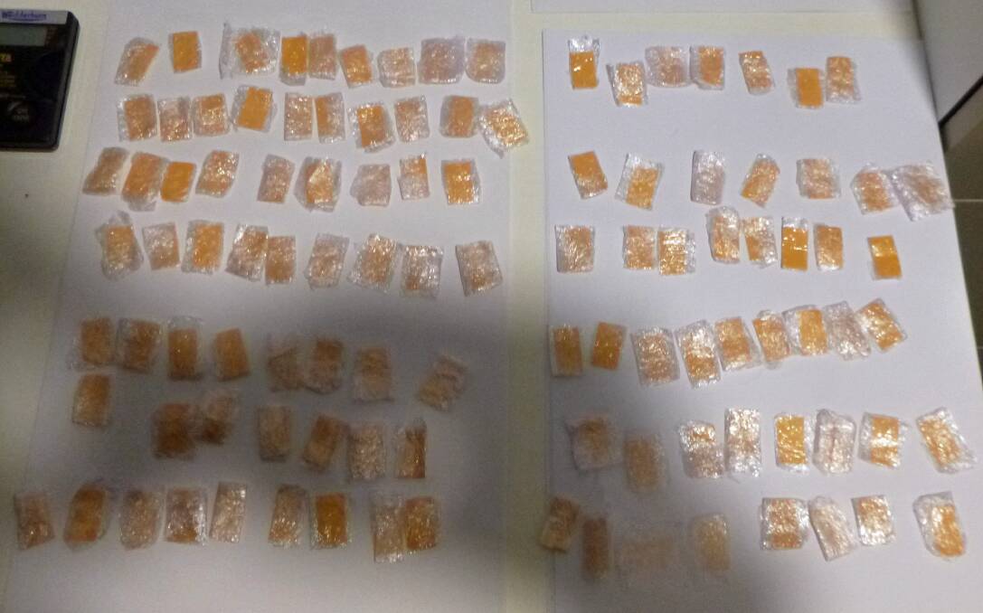 SEIZED: Buprenorphine strips were found in the package. Picture: Corrective Services NSW