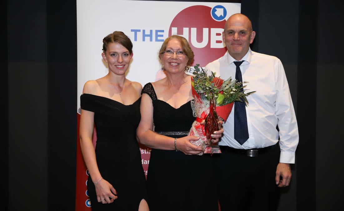WINNERS: Olivia, Simone and Doug Palfreyman, of Palfreyman Chartered Accountants, celebrate their win at the 2019 Hunter Region Business Excellence Awards. Picture: Helen Oswald, Magnetic Shots