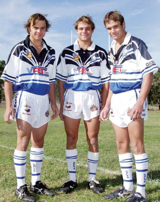 The Russell triplets, pictured in the Advertiser in 2007 when they were playing for the Greta Branxton Colts under-18s side.