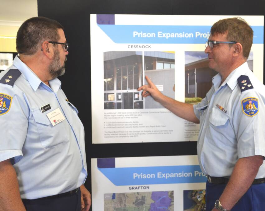 INFORMATION: Cessnock Jail senior assistant superintendent Adrian Clarke and general manager David Mumford at the community information session.