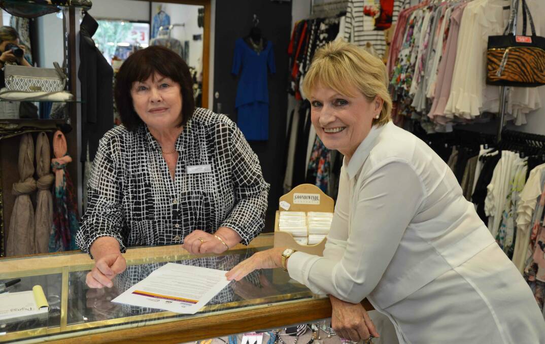 SKILLS AUDIT: Pizazz Boutique owner Julie Walker completing a survey with Cessnock City Council’s economic development manager Jane Holdsworth. Picture: supplied