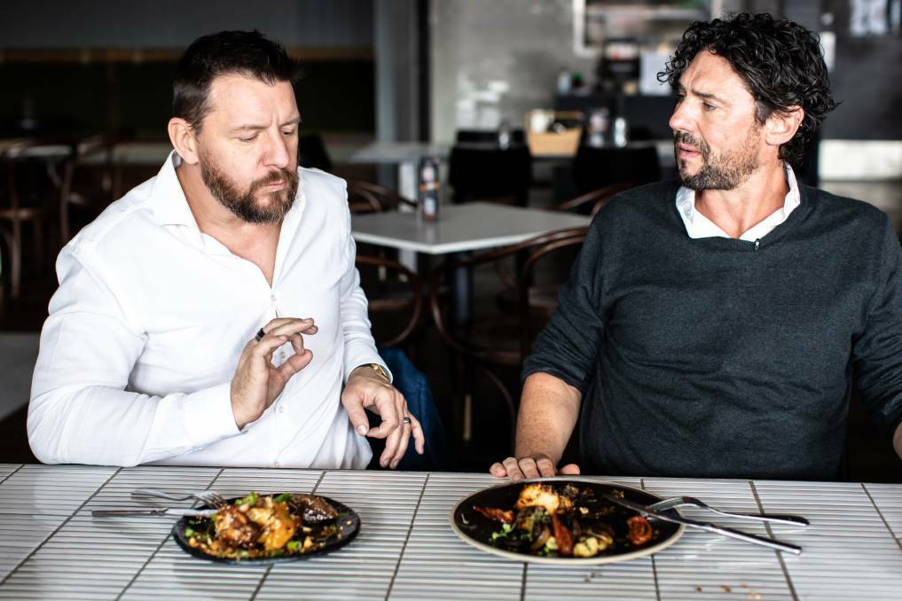 FIVE STARS: Celebrity chefs Manu Feildel and Colin Fassnidge were at Vincent Street Kitchen and Bar in May as ambassadors for the 2021 Your Local Club Perfect Plate Awards. Picture: ClubsNSW