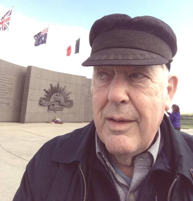 PROUD: Barry Wiseman at the Australian Corps Memorial Park, Le Hamel.