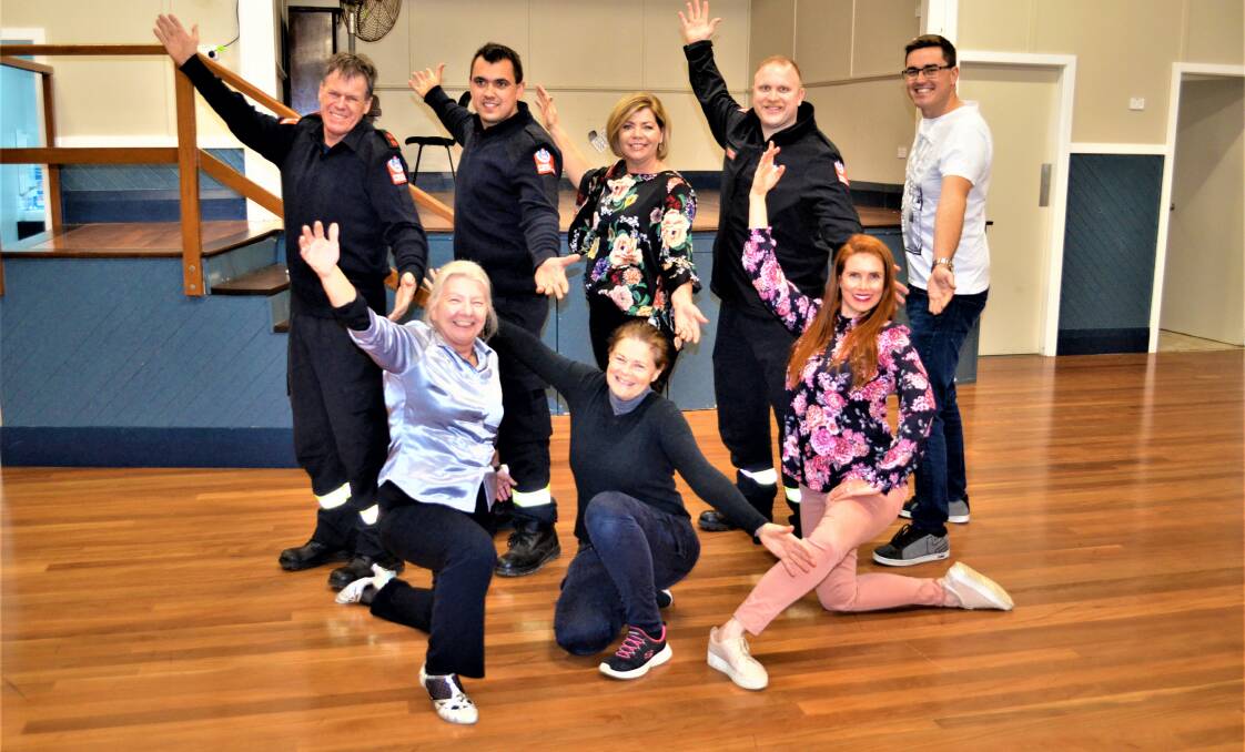 DANCING SHOES ON: (Back) Wayne Redfern, Jason Teuma, singer Tara Naysmith, Nick Wyborn, Jacob Donkin, (front) Robyn Beveridge, Belinda Quinn and Reagan Kloepfer will take part in Hunter Prelude's Dancing with the Local Stars. Absent: Sue Schilock, Bill Armstrong, Jessica Winchester. Picture: Krystal Sellars