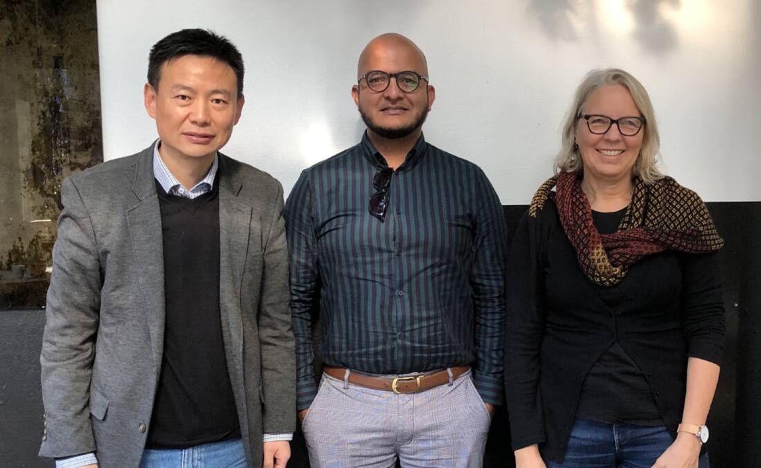 STRATEGY: University of Newcastle researchers Associate Professor Hao Tan, PhD student Arsalan Mohammed and Dr Sidsel Grimstad.
